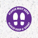 Milweb1 6"x6" / Purple / Indoor Please Wait Here Stand 6' Apart