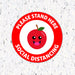 Milweb1 6"x6" / Red / Indoor Kids Please Stand Here Fruit - Social Distancing Floor Decal