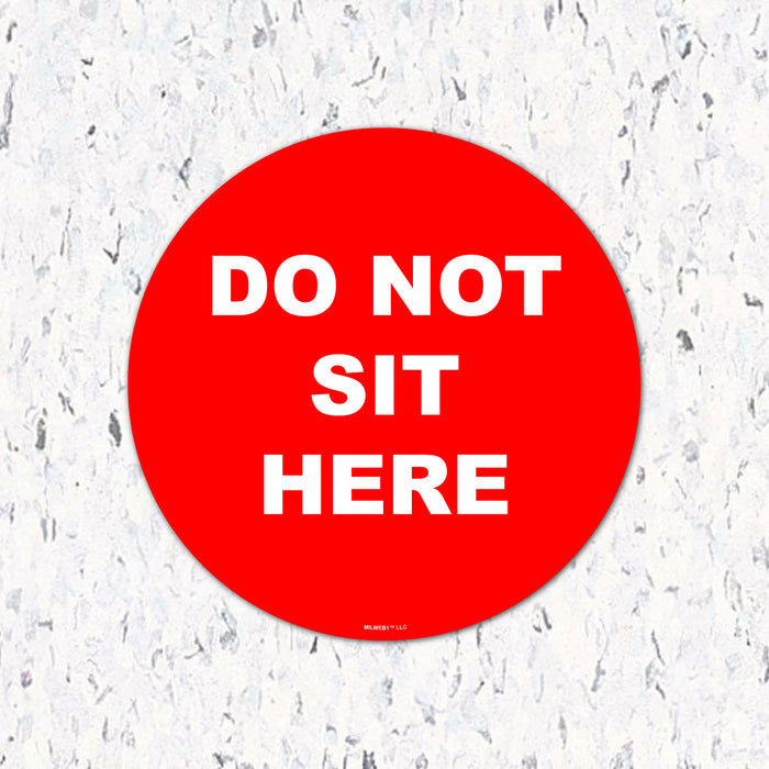 Milweb1 6"x6" / Red / Table Do Not Sit Here Floor/Table Decals