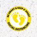 Milweb1 6"x6" / Yellow / Indoor Be Smart & Stand 6' Apart Feet- Social Distancing Floor Decal