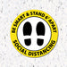 Milweb1 6"x6" / Yellow / Indoor Be Smart & Stand 6' Apart - Social Distancing Floor Decal