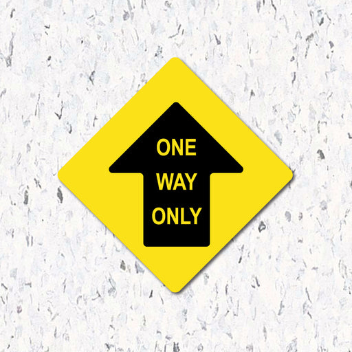 Milweb1 6"x6" / Yellow / Indoor One Way Only Arrow - Diamond Shaped