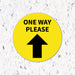 Milweb1 6"x6" / Yellow / Indoor One Way Please Arrow - Floor Decal