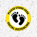 Milweb1 6"x6" / Yellow / Indoor Please Stand Here Feet - Social Distancing Floor Decal