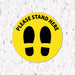 Milweb1 6"x6" / Yellow / Indoor Please Stand Here with Feet - Floor Decal