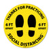 Milweb1 6"x6" / Yellow Social Distancing Floor Decals - Thanks For Practicing