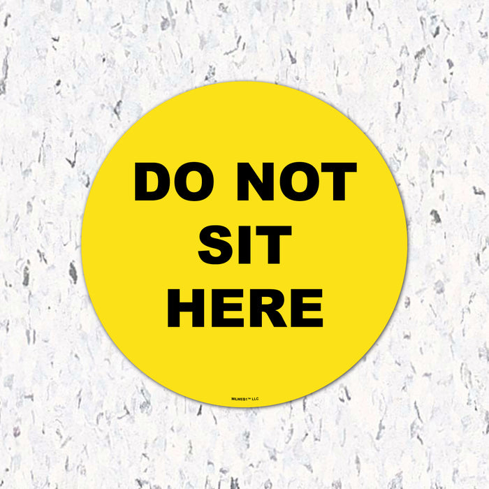 Milweb1 6"x6" / Yellow / Table Do Not Sit Here Floor/Table Decals