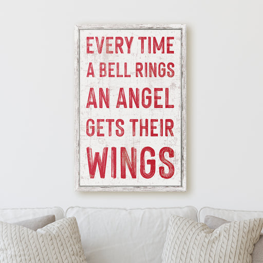 Milweb1 8"x10" Every Time Bell Rings Angel Wings - Canvas Print