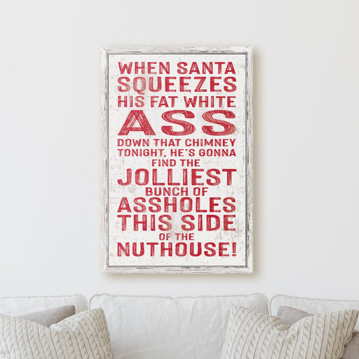 Milweb1 8"x10" Jolliest Bunch Santa Squeezes - Canvas Print