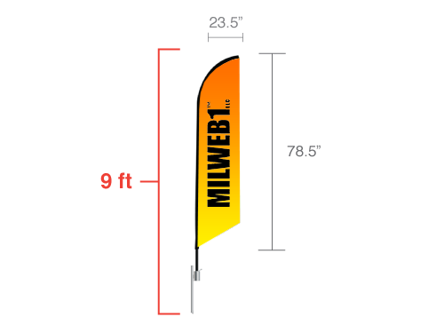 Milweb1 9' Feather Angled Flag