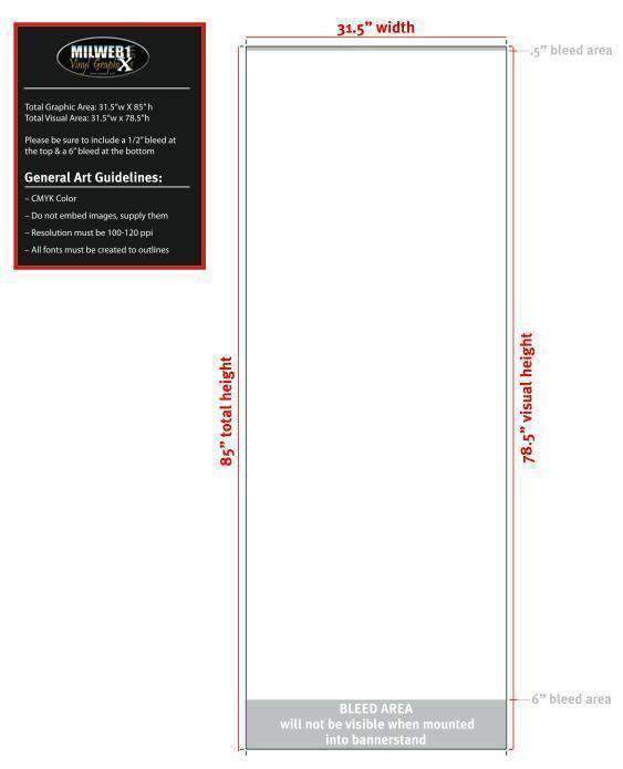 31"x78" Replacement Banner for Retractable - Milweb1