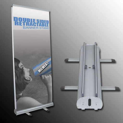 33"x78" Double Sided Retractable Banner Stand - Milweb1