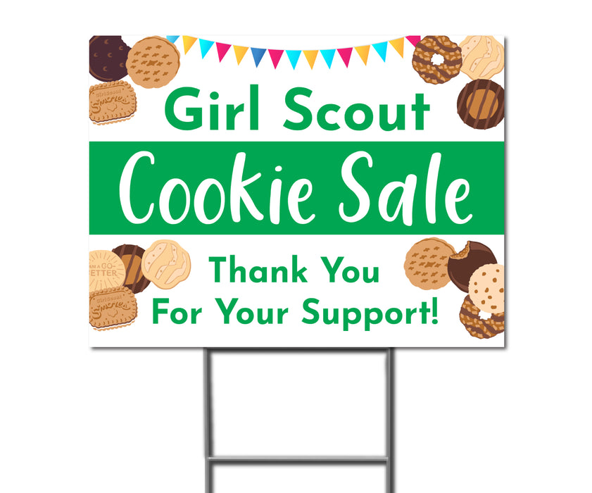 Milweb1 Cookie Sale / Girl Scout Sale Cookies - Double Sided Yard Sign with Stakes Sign