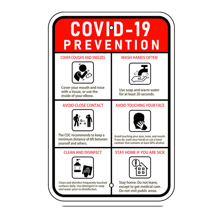 Milweb1 COVID-19 Prevention Sign 12"x18"