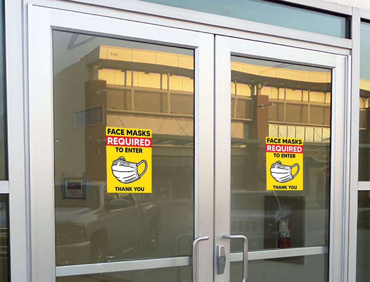 Face Mask Required To Enter Window Decal 7.5” X 10” — Milweb1