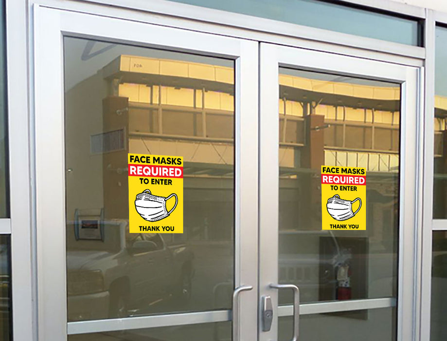 Milweb1 Face Mask Required To Enter Window Decal 7.5” X 10”