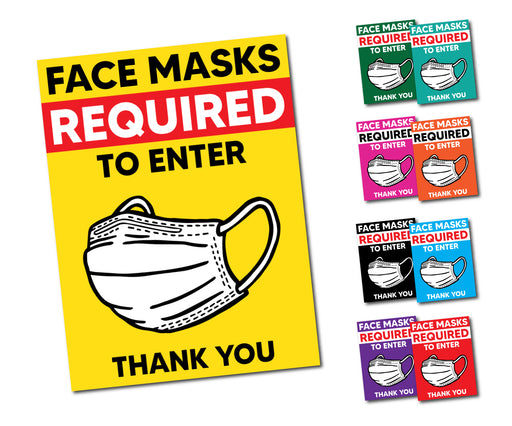 Milweb1 Face Mask Required To Enter Window Decal 7.5” X 10”