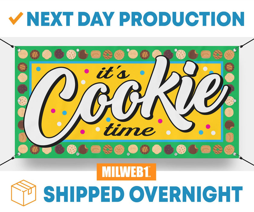 Milweb1 Its Cookie Time Girl Scout / Cookies Sold Here Scouts - Vinyl Banner - Sign - Free Overnight Shipping