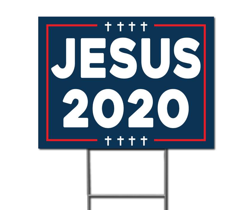 Milweb1 Jesus 2020 Double-Sided Yard Sign with Stake