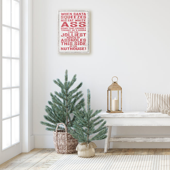 Milweb1 Jolliest Bunch Santa Squeezes - Canvas Print