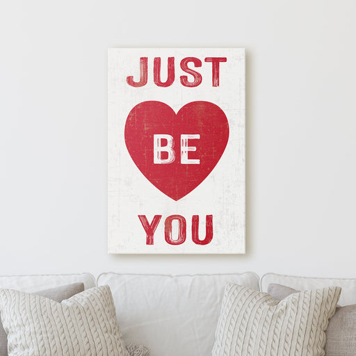 Milweb1 Just Be You - Heart | Sign Work Office Home Sheshed Inspiration Wall Decor Canvas Print