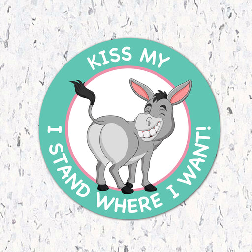 Milweb1 Kiss My ### I Stand Where I Want - Social Distancing Floor Decal