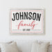 Milweb1 Personalized Family Name Sign Modern Farmhouse Established Vintage Rustic Custom Lastname | Wall Decor Canvas Print