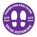 Milweb1 Purple / Indoor / 10 Pack - 6"x6" 10 Pack - Thanks For Practicing Social Distancing Floor Decals