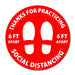 Milweb1 Red / Indoor / 10 Pack - 6"x6" 10 Pack - Thanks For Practicing Social Distancing Floor Decals