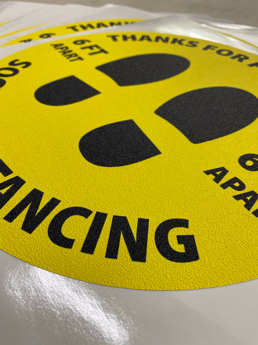 Milweb1 Social Distancing Floor Decals - Please Wait Here - Rectangle Packs