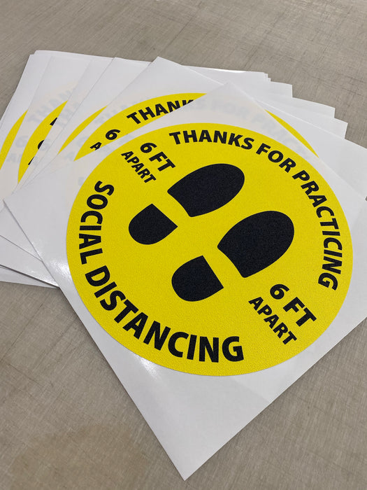 Milweb1 Social Distancing Floor Decals - Please Wait Here - Rectangle Packs