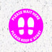 Milweb1 Social Distancing Floor Decals - Please Wait Here Stand 6' Apart