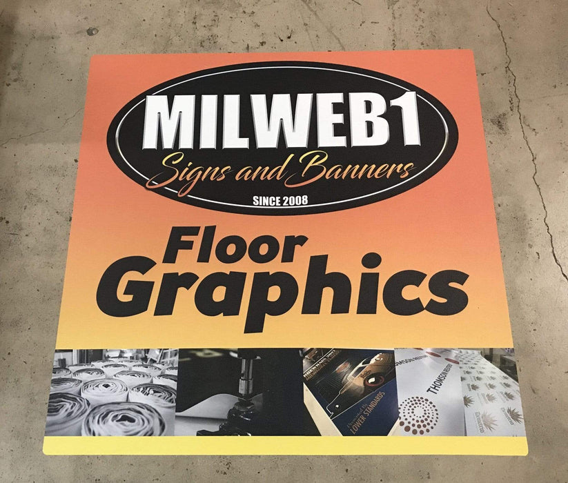 Milweb1 Social Distancing Floor Decals - Please Wait Here Stand 6' Apart