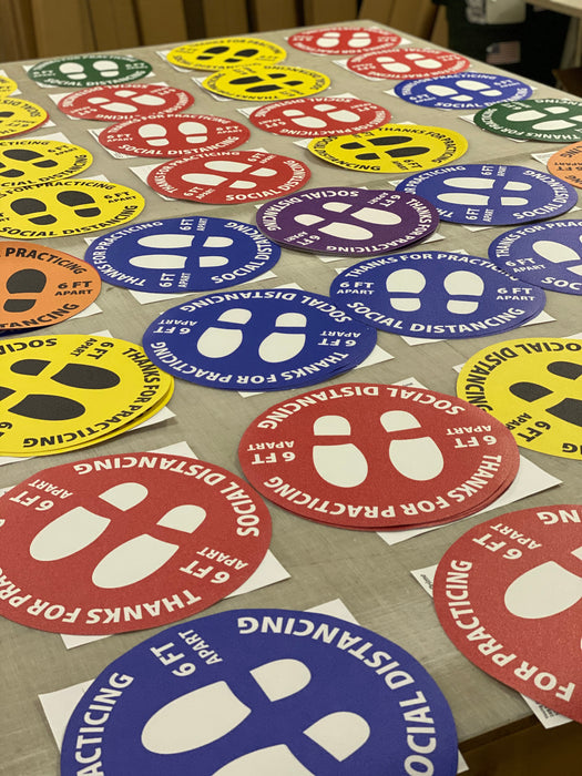Milweb1 Social Distancing Floor Decals - Thanks For Practicing