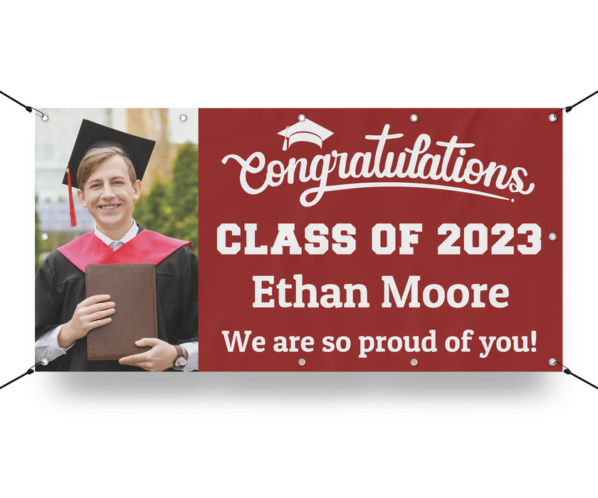 Milweb1 vinyl banners 1'x2' / Burgundy Graduation Banner 2024