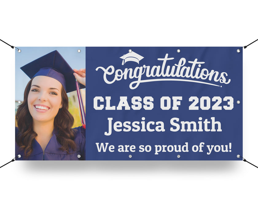 Milweb1 vinyl banners 1'x2' / Navy Blue Graduation Banner 2024