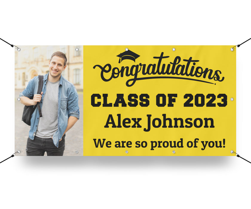 Milweb1 vinyl banners 1'x2' / Yellow/Black Graduation Banner 2024