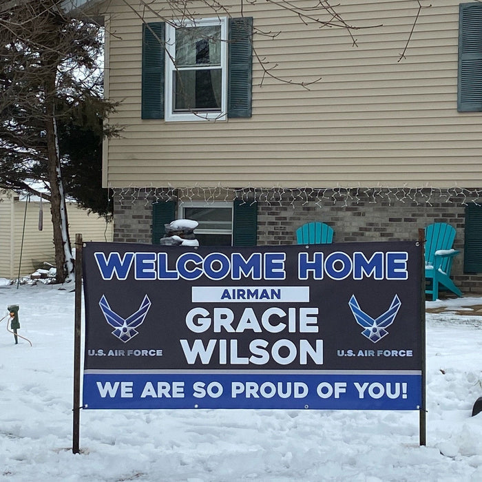 Milweb1 Welcome Home U.S. Air Force / United States Military Customizable - Vinyl Banner Sign
