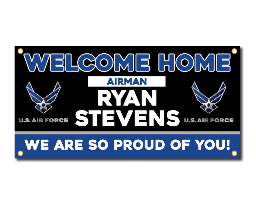 Milweb1 Welcome Home U.S. Air Force / United States Military Customizable - Vinyl Banner Sign