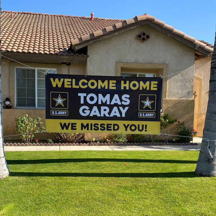 Milweb1 Welcome Home U.S. Army / United States Military Customizable - Vinyl Banner - Sign - Free Overnight Shipping