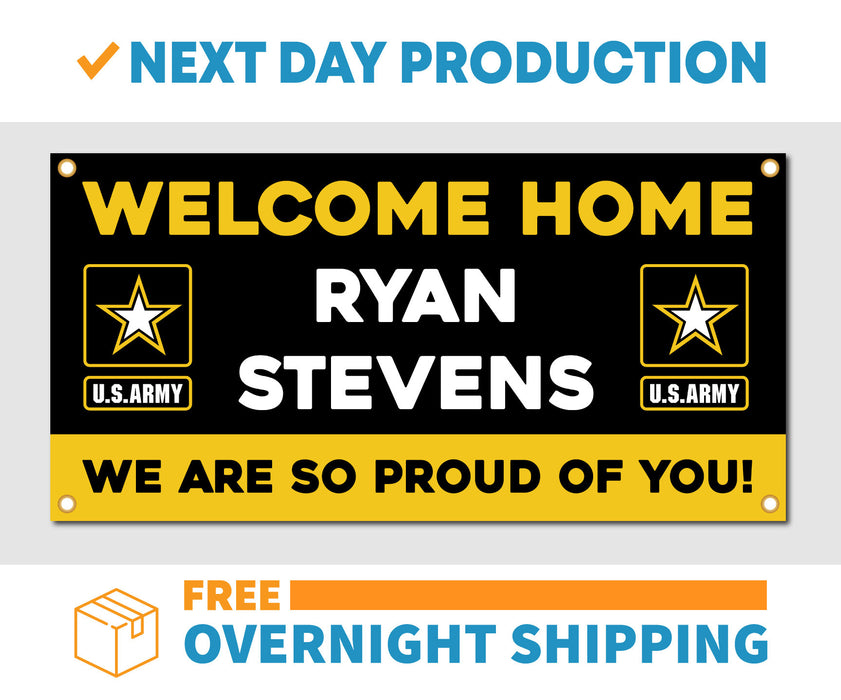 Milweb1 Welcome Home U.S. Army / United States Military Customizable - Vinyl Banner - Sign - Free Overnight Shipping