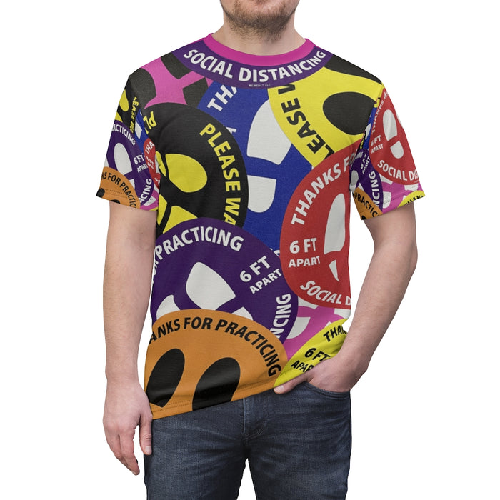 Printify All Over Prints SDFD1 Shirt / Social Distancing Floor Decal Shirt Design - Milweb1